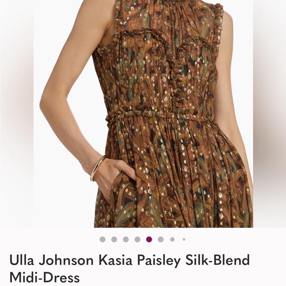 Ulla Johnson Kasia Paisley Silk-Blend Midi-Dress - Picture 9 of 12